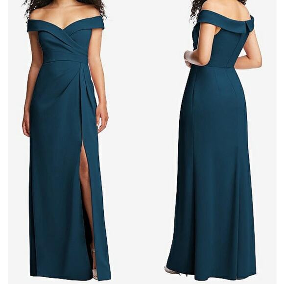 NWOT After Six Size 18 Regular Navy Formal Maxi Dress Evening Gown Plus Size - Picture 1 of 11